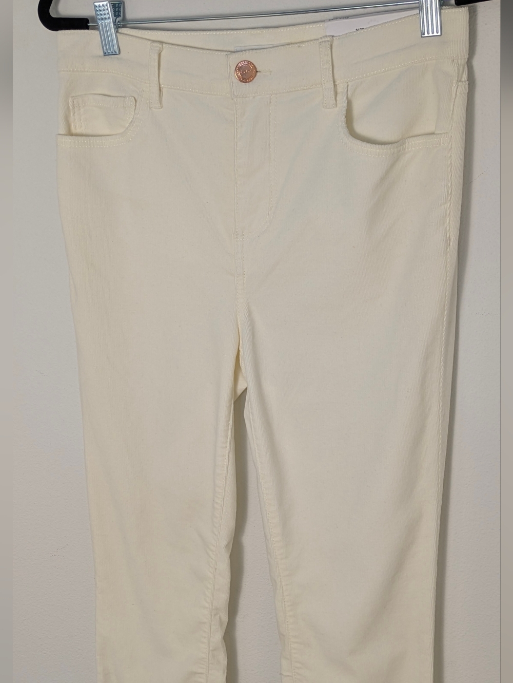 LOFT Women's High Waist Skinny Corduroy Pants Size 27/4 Off White Cream New - Picture 3 of 15